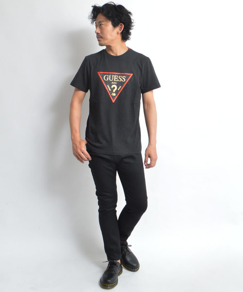 Guess(ゲス)の「GUESS/ゲス ロゴ プリント S/S Tシャツ(Tシャツ/カットソー・メンズ・ホワイト/ブラック・XL/L/M)」の6枚目の写真