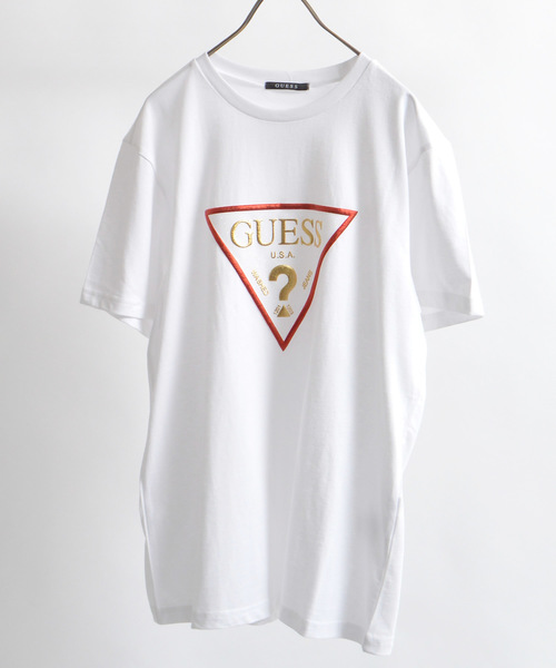 Guess(ゲス)の「GUESS/ゲス ロゴ プリント S/S Tシャツ(Tシャツ/カットソー・メンズ・ホワイト/ブラック・XL/L/M)」の3枚目の写真