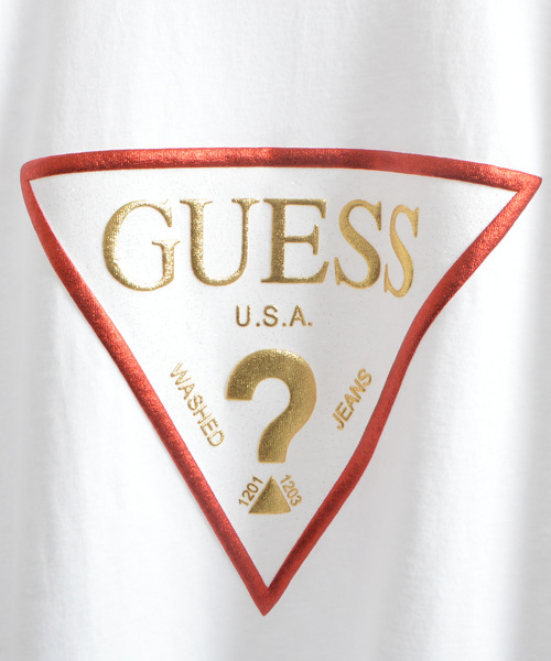 Guess(ゲス)の「GUESS/ゲス ロゴ プリント S/S Tシャツ(Tシャツ/カットソー・メンズ・ホワイト/ブラック・XL/L/M)」の7枚目の写真