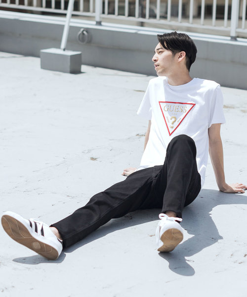 Guess(ゲス)の「GUESS/ゲス ロゴ プリント S/S Tシャツ(Tシャツ/カットソー・メンズ・ホワイト/ブラック・XL/L/M)」の14枚目の写真