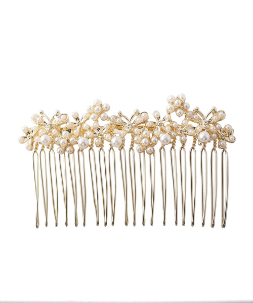 ANEMONE（アネモネ）の「パールとビジューのフラワーガーデンコーム（その他ヘアアクセサリー・レディース・クリア/ホワイト・FREE）」の5枚目の写真