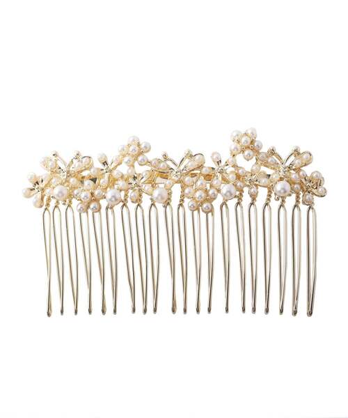 ANEMONE(アネモネ)の「パールとビジューのフラワーガーデンコーム(その他ヘアアクセサリー・レディース・クリア/ホワイト・FREE)」の2枚目の写真