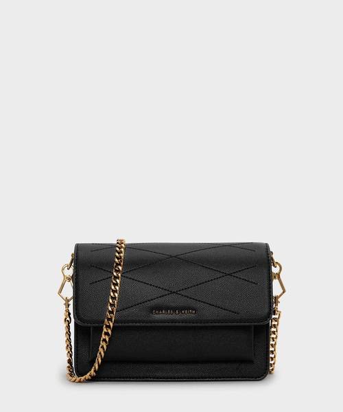 CHARLES & KEITH(チャールズ & キース)の「フロントフラップクロスボディバッグ / FRONT FLAP CROSSBODY BAG(ショルダーバッグ・レディース・マルーン/ベージュ/サックスブルー/ブラック・S)」の2枚目の写真