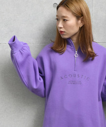 w closet | 刺繍入ハーフZIPルーズプルオーバー_(スウェット)