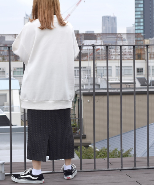 w closet（ダブルクローゼット）の「刺繍入ハーフZIPルーズプルオーバー_（スウェット・レディース・アイボリー/パープル/ブラック・FREE）」の10枚目の写真