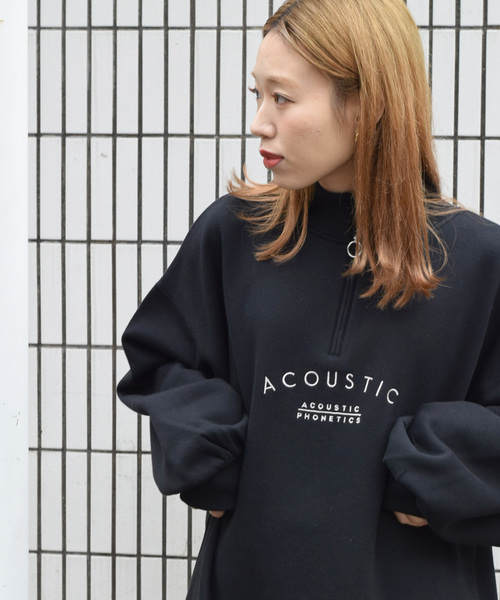 w closet（ダブルクローゼット）の「刺繍入ハーフZIPルーズプルオーバー_（スウェット・レディース・アイボリー/パープル/ブラック・FREE）」の15枚目の写真