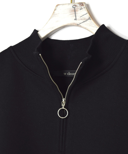 w closet（ダブルクローゼット）の「刺繍入ハーフZIPルーズプルオーバー_（スウェット・レディース・アイボリー/パープル/ブラック・FREE）」の6枚目の写真