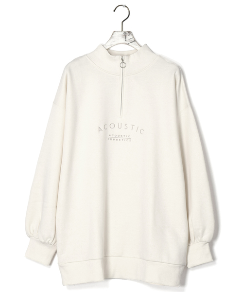 w closet（ダブルクローゼット）の「刺繍入ハーフZIPルーズプルオーバー_（スウェット・レディース・アイボリー/パープル/ブラック・FREE）」の21枚目の写真