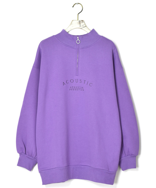 w closet（ダブルクローゼット）の「刺繍入ハーフZIPルーズプルオーバー_（スウェット・レディース・アイボリー/パープル/ブラック・FREE）」の17枚目の写真