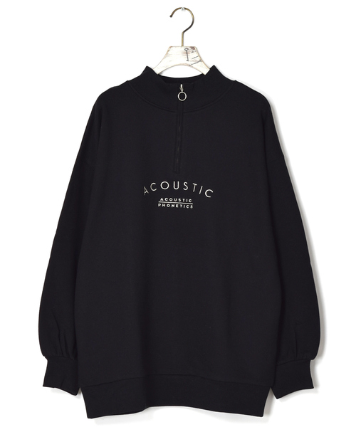 w closet（ダブルクローゼット）の「刺繍入ハーフZIPルーズプルオーバー_（スウェット・レディース・アイボリー/パープル/ブラック・FREE）」の13枚目の写真