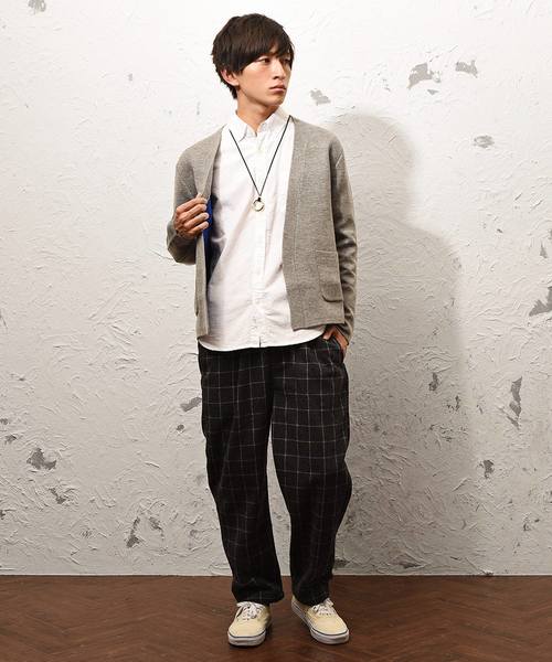 MinoriTY（マイノリティ）の「ダブルフェイスボタン無カーディガン ノーカラー（カーディガン/ボレロ・メンズ・ブラック/ネイビー/ブラウン/オフホワイト/杢グレー・M/L）」の15枚目の写真