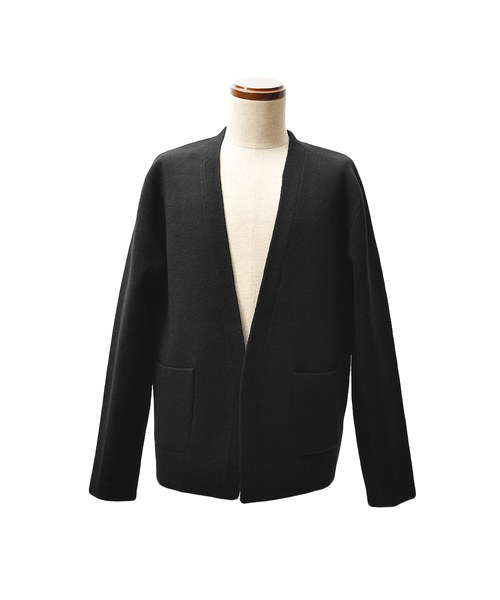 MinoriTY（マイノリティ）の「ダブルフェイスボタン無カーディガン ノーカラー（カーディガン/ボレロ・メンズ・ブラック/ネイビー/ブラウン/オフホワイト/杢グレー・M/L）」の21枚目の写真