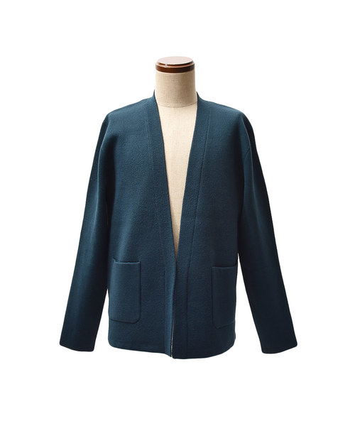 MinoriTY（マイノリティ）の「ダブルフェイスボタン無カーディガン ノーカラー（カーディガン/ボレロ・メンズ・ブラック/ネイビー/ブラウン/オフホワイト/杢グレー・M/L）」の19枚目の写真