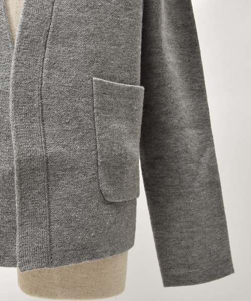 MinoriTY（マイノリティ）の「ダブルフェイスボタン無カーディガン ノーカラー（カーディガン/ボレロ・メンズ・ブラック/ネイビー/ブラウン/オフホワイト/杢グレー・M/L）」の17枚目の写真