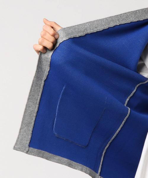 MinoriTY（マイノリティ）の「ダブルフェイスボタン無カーディガン ノーカラー（カーディガン/ボレロ・メンズ・ブラック/ネイビー/ブラウン/オフホワイト/杢グレー・M/L）」の10枚目の写真