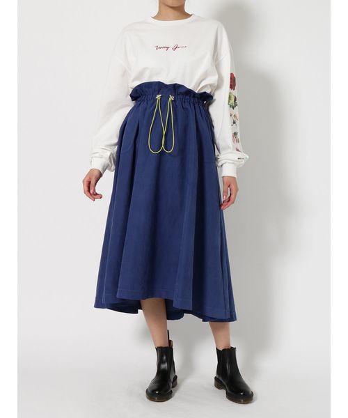 jouetie（ジュエティ）の「ドローコードミディスカート（スカート・レディース・ブラック/イエロー/ブルー/カーキ・MEDIUM）」の13枚目の写真