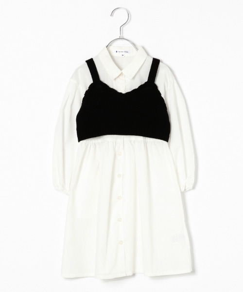 GLOBAL WORK（グローバルワーク）の「【キッズ】ベストツキシャツワンピース/819132（ワンピース・キッズ・ホワイト/ライトブルー/ブラック・MEDIUM/LARGE/X-LARGE/XX-LARGE/SMALL）」の2枚目の写真