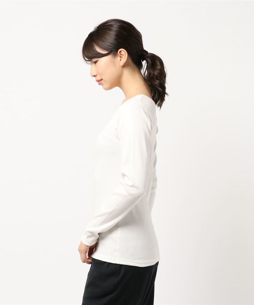 LOWRYS FARM(ローリーズファーム)の「リブスクエアタイトLS 831696(Tシャツ/カットソー・レディース・キャメル/オフホワイト/ブルー/ブラック・MEDIUM/LARGE)」の5枚目の写真