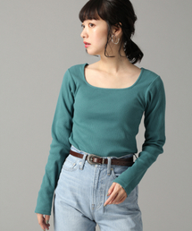 LOWRYS FARM | リブスクエアタイトLS　831696(Tシャツ/カットソー)