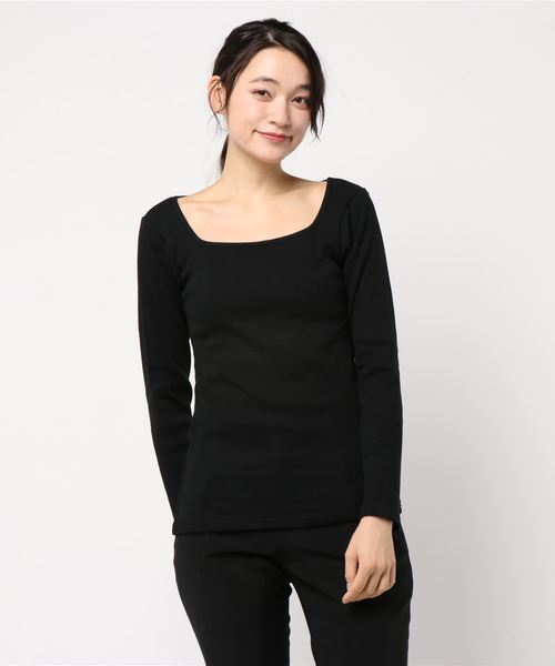 LOWRYS FARM(ローリーズファーム)の「リブスクエアタイトLS 831696(Tシャツ/カットソー・レディース・キャメル/オフホワイト/ブルー/ブラック・MEDIUM/LARGE)」の19枚目の写真