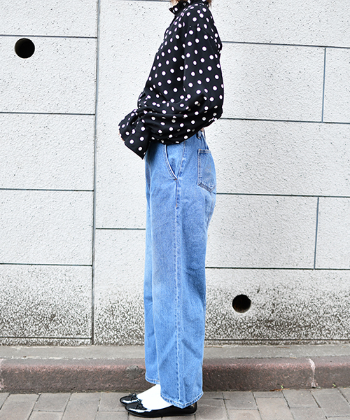 PairPair（ペアペア）の「ハイウエストワイドデニム（デニムパンツ・レディース・ブラック/サックスブルー・MEDIUM/SMALL/LARGE）」の12枚目の写真