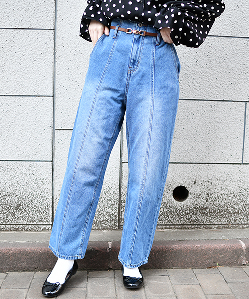 PairPair（ペアペア）の「ハイウエストワイドデニム（デニムパンツ・レディース・ブラック/サックスブルー・MEDIUM/SMALL/LARGE）」の18枚目の写真