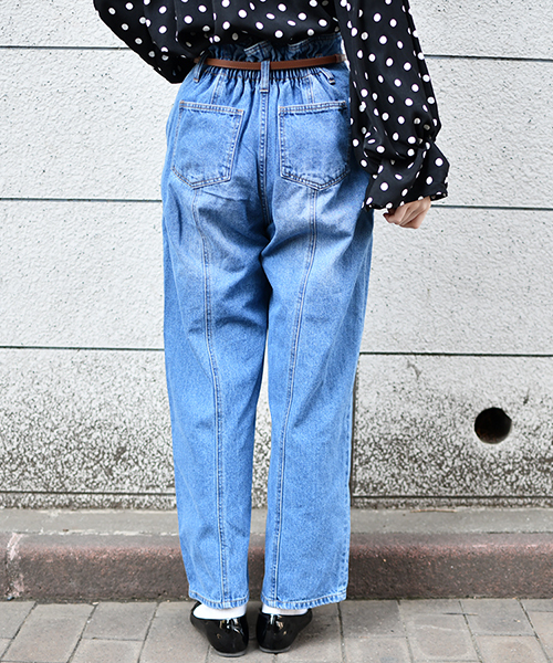 PairPair（ペアペア）の「ハイウエストワイドデニム（デニムパンツ・レディース・ブラック/サックスブルー・MEDIUM/SMALL/LARGE）」の8枚目の写真