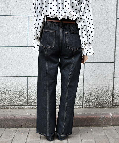 PairPair（ペアペア）の「ハイウエストワイドデニム（デニムパンツ・レディース・ブラック/サックスブルー・MEDIUM/SMALL/LARGE）」の19枚目の写真