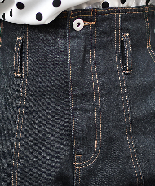 PairPair（ペアペア）の「ハイウエストワイドデニム（デニムパンツ・レディース・ブラック/サックスブルー・MEDIUM/SMALL/LARGE）」の17枚目の写真