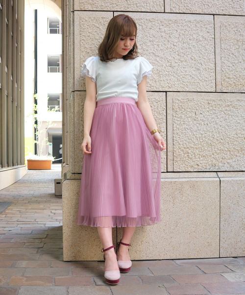 MIIA(ミーア)の「チュールプリーツフレアスカート(スカート)」 - WEAR