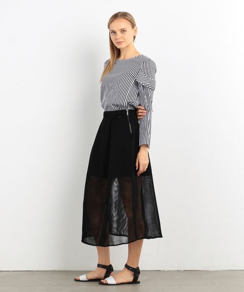 ARMANI EXCHANGE(アルマーニエクスチェンジ)の「【A|Xアルマーニ エクスチェンジ】ミモレ丈 メッシュスカート(スカート・レディース・ピンク/ブラック・0/2/4)」の6枚目の写真