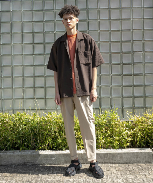 MAISON SPECIAL(メゾンスペシャル)の「リネンライクドライエステルオーバーサイズオープンカラーシャツ【MAISON SPECIAL/メゾンスペシャル】(シャツ/ブラウス・メンズ・ブラック/ネイビー/ブラウン・44/46/48)」の5枚目の写真