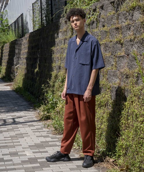 MAISON SPECIAL(メゾンスペシャル)の「リネンライクドライエステルオーバーサイズオープンカラーシャツ【MAISON SPECIAL/メゾンスペシャル】(シャツ/ブラウス・メンズ・ブラック/ネイビー/ブラウン・44/46/48)」の6枚目の写真