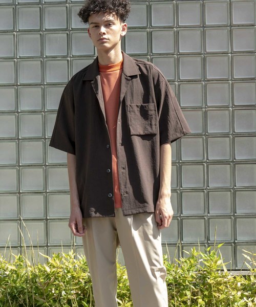 MAISON SPECIAL(メゾンスペシャル)の「リネンライクドライエステルオーバーサイズオープンカラーシャツ【MAISON SPECIAL/メゾンスペシャル】(シャツ/ブラウス・メンズ・ブラック/ネイビー/ブラウン・44/46/48)」の16枚目の写真