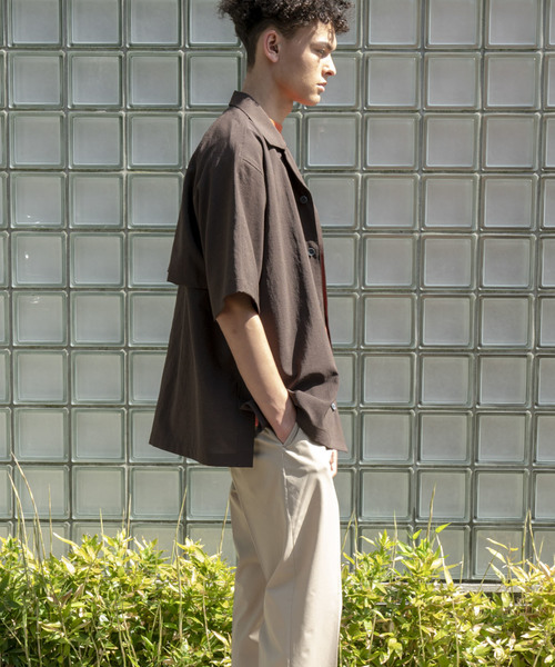 MAISON SPECIAL(メゾンスペシャル)の「リネンライクドライエステルオーバーサイズオープンカラーシャツ【MAISON SPECIAL/メゾンスペシャル】(シャツ/ブラウス・メンズ・ブラック/ネイビー/ブラウン・44/46/48)」の17枚目の写真