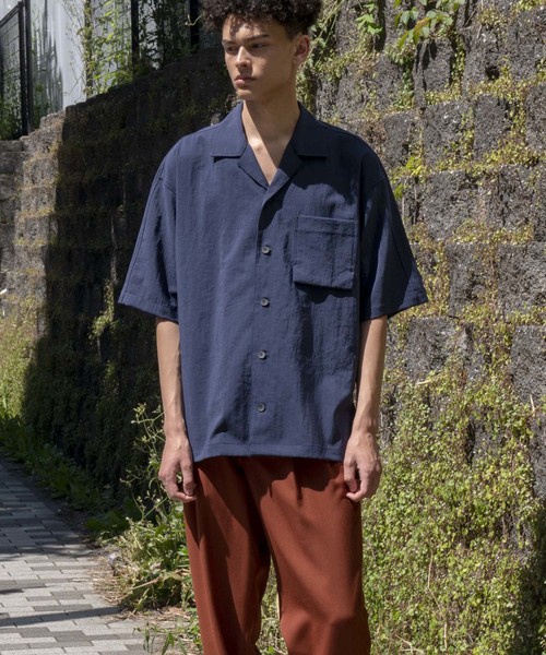 MAISON SPECIAL(メゾンスペシャル)の「リネンライクドライエステルオーバーサイズオープンカラーシャツ【MAISON SPECIAL/メゾンスペシャル】(シャツ/ブラウス・メンズ・ブラック/ネイビー/ブラウン・44/46/48)」の19枚目の写真