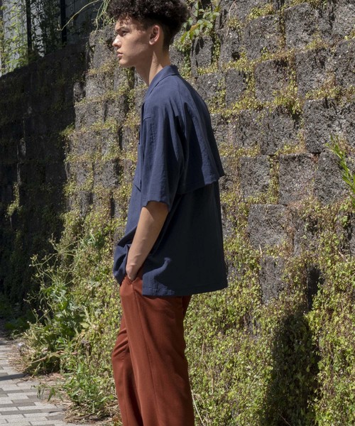 MAISON SPECIAL(メゾンスペシャル)の「リネンライクドライエステルオーバーサイズオープンカラーシャツ【MAISON SPECIAL/メゾンスペシャル】(シャツ/ブラウス・メンズ・ブラック/ネイビー/ブラウン・44/46/48)」の20枚目の写真