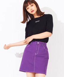 WEGO | WEGO/配色ステッチタイトミニスカート(スカート)