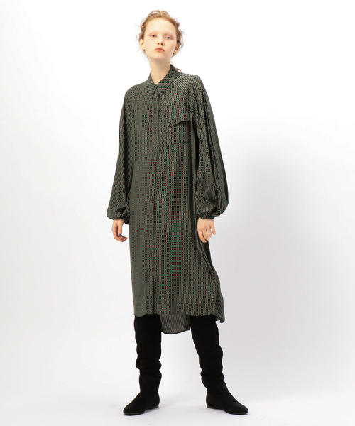 Tomorrowland トゥモローランド の Ganni レーヨンクレープ ギンガムチェックシャツワンピース シャツワンピース Wear