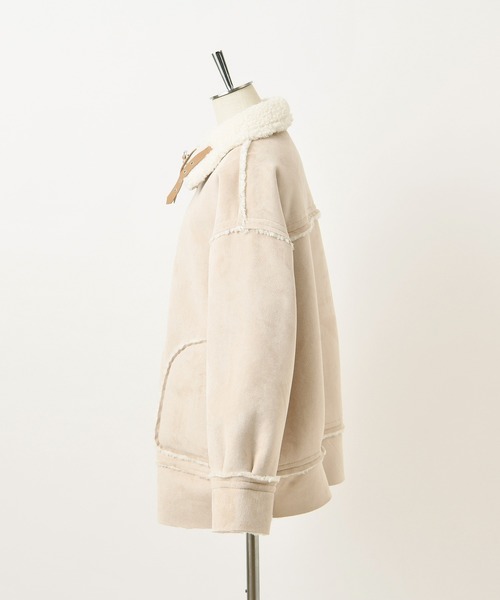 one after another NICE CLAUP(ワンアフターアナザーナイスクラップ)の「リバーシブルボンバージャケット(ダッフルコート・レディース・アイボリー/キャメル・FREE)」の20枚目の写真