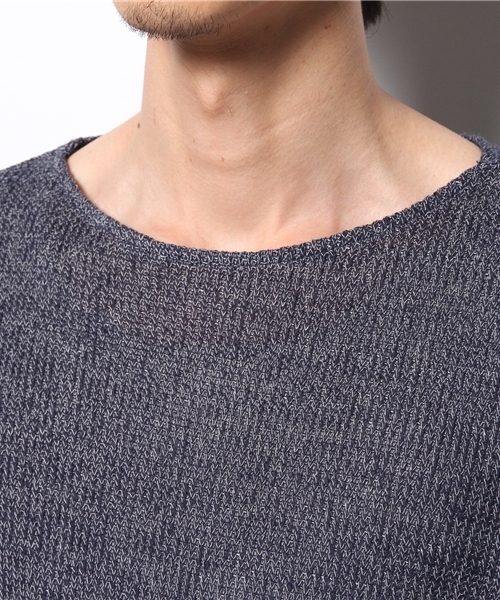 BEAMS LIGHTS Men's（ビームスライツ メンズ）の「◎BEAMS LIGHTS / メランジボートネックニット（ニット/セーター・メンズ・オフホワイト/ネイビー・SMALL/X-LARGE/LARGE/MEDIUM）」の5枚目の写真