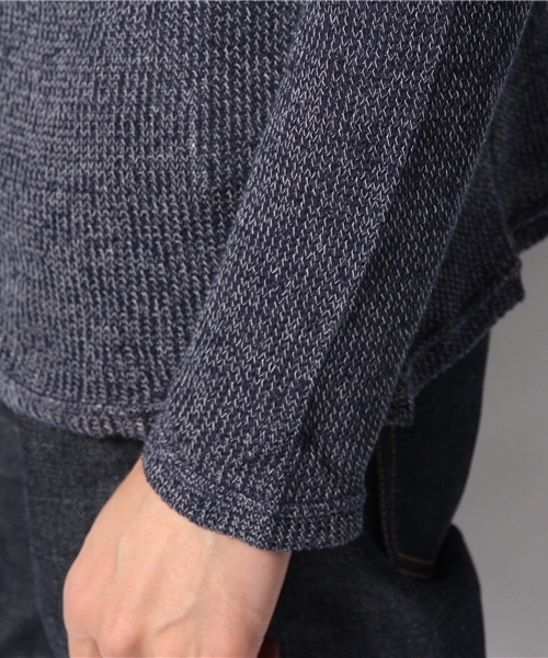 BEAMS LIGHTS Men's（ビームスライツ メンズ）の「◎BEAMS LIGHTS / メランジボートネックニット（ニット/セーター・メンズ・オフホワイト/ネイビー・SMALL/X-LARGE/LARGE/MEDIUM）」の6枚目の写真