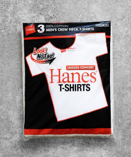 HANES(ヘインズ)の「Hanes ヘインズ 3枚組 アカラベルクルーネック VネックTシャツ HM2135G HM2145K(Tシャツ/カットソー・メンズ・ホワイト系その他/ホワイト・X-LARGE/SMALL/M/XL/S/L/LARGE/MEDIUM)」の6枚目の写真