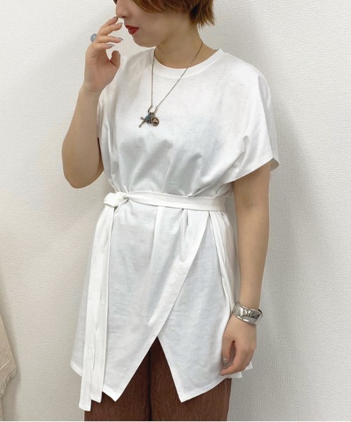apres jour mignon（アプレジュールミニョン）の「アシメデザインTシャツ【ZOZOTOWN限定アイテム】（Tシャツ/カットソー・レディース・オフホワイト/その他/ミント・フリー）」の4枚目の写真