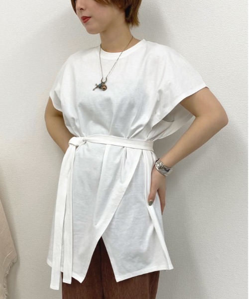apres jour mignon（アプレジュールミニョン）の「アシメデザインTシャツ【ZOZOTOWN限定アイテム】（Tシャツ/カットソー・レディース・オフホワイト/その他/ミント・フリー）」の5枚目の写真