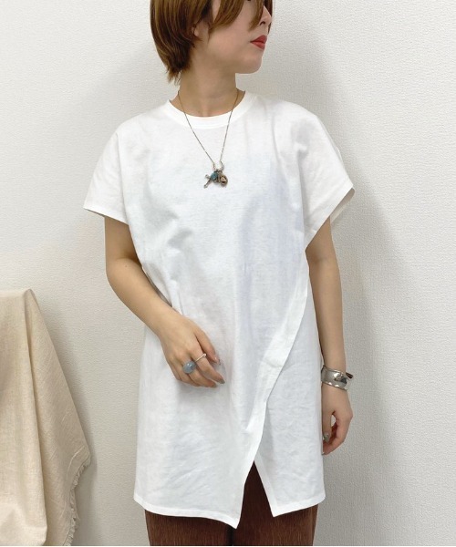 apres jour mignon（アプレジュールミニョン）の「アシメデザインTシャツ【ZOZOTOWN限定アイテム】（Tシャツ/カットソー・レディース・オフホワイト/その他/ミント・フリー）」の7枚目の写真