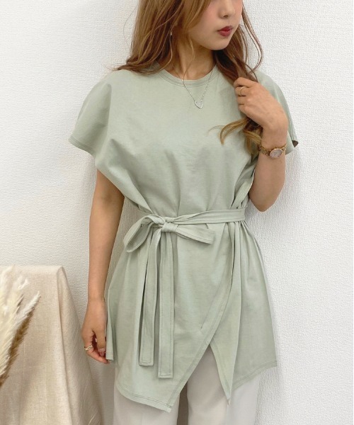 apres jour mignon（アプレジュールミニョン）の「アシメデザインTシャツ【ZOZOTOWN限定アイテム】（Tシャツ/カットソー・レディース・オフホワイト/その他/ミント・フリー）」の14枚目の写真