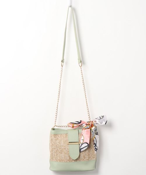 STYLEBLOCK（スタイルブロック）の「ミニショルダーかごバッグ（かごバッグ・レディース・ブラック/ピンク/グリーン/グレー・FREE）」の9枚目の写真