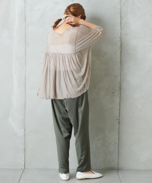 PUAL CE CIN(ピュアルセシン)の「シアーハギテンセルTシャツ(Tシャツ/カットソー・レディース・ブラック/ベージュ/グレー・FREE)」の21枚目の写真