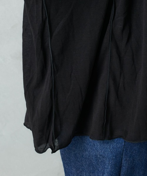 PUAL CE CIN(ピュアルセシン)の「シアーハギテンセルTシャツ(Tシャツ/カットソー・レディース・ブラック/ベージュ/グレー・FREE)」の6枚目の写真